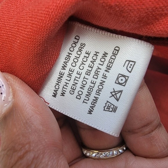 kate hill 100% linen rust colored button down blouse  wmns sz large - Picture 4 of 4